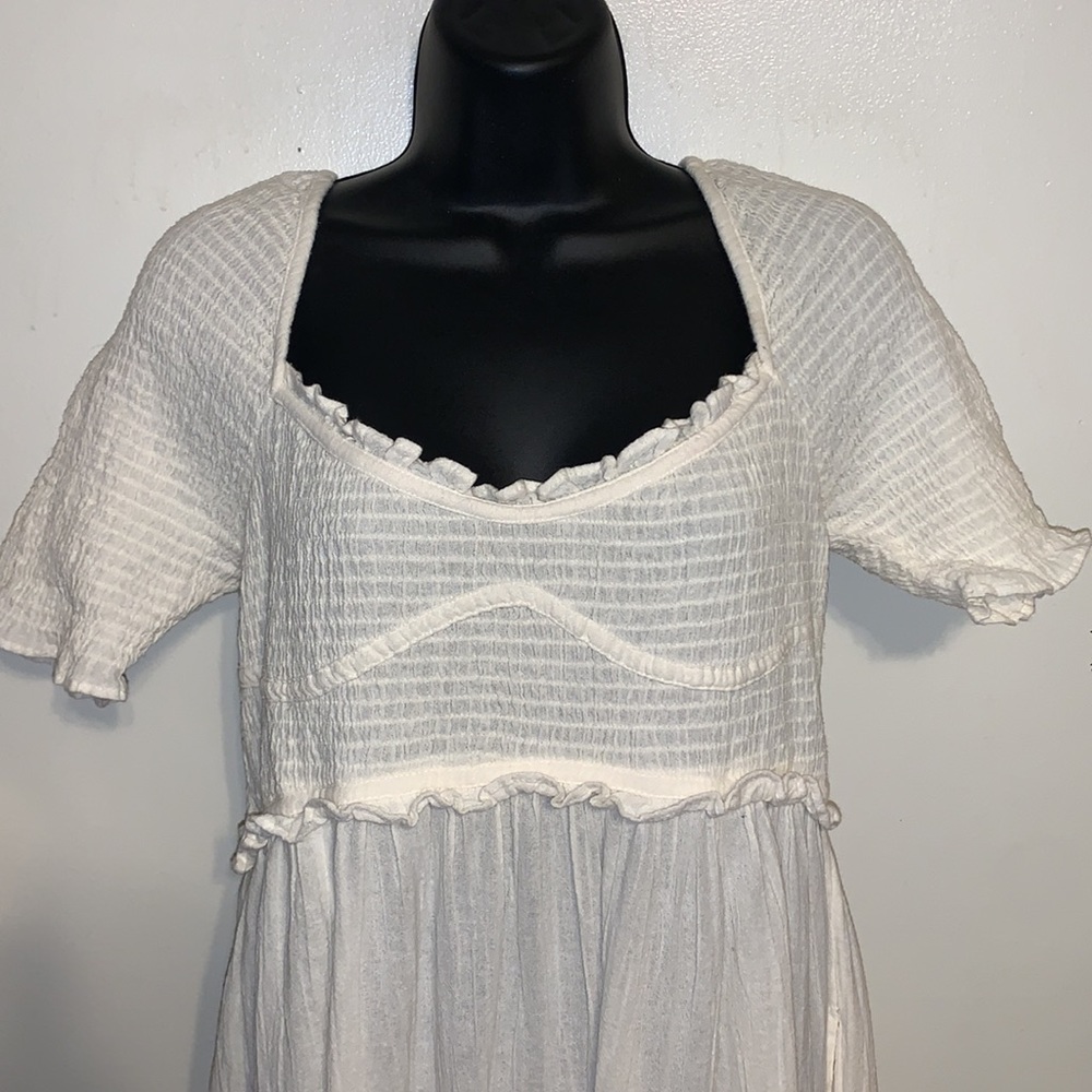 Free People Cottagecore Coastal Prairiecore boho slub Cotton Maxi - Picture 15 of 15